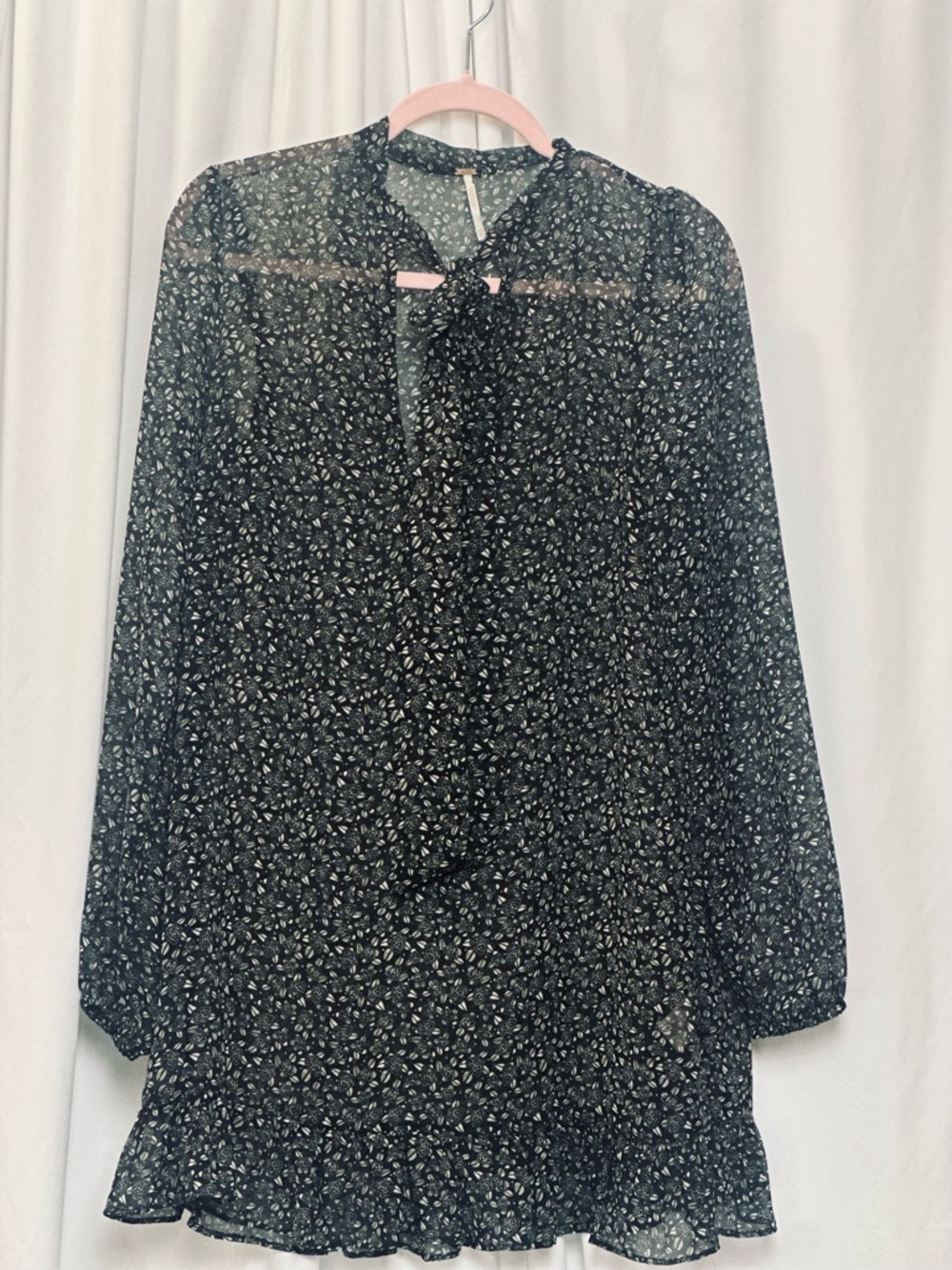 Free People  Black Retro Shift Dress